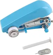 Handheld Sewing Machine Portable Mini Handheld Stitching Machine Automatic Feeding DIY Hand Sewer Machine for Household Blue