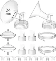TOVVILD Pump Parts Compatible with Spectra S1/S2/9 Plus/Synergy Gold, Full Set Replacements Include 24mm Flanges, Duckbills Valves, Backflow Protectors, Tubings and Inserts Replacement Accessories