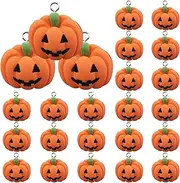 [Wedhapy] Halloween Pumpkins Halloween Charm 24PCS Cute Pumpkin Charm 0.8x0.7 Mini Flatback Resin Charm DIY Fall Charm for Jewelry Making, Keychain, Phone Case