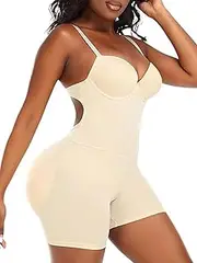 [Bobuco] Shapewear for Women Padded Underwear Butt Lifter Panties Full Body Shape Corset Tummy Control Bodysuits Built in Bra