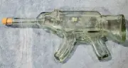 Hand Blown GLASS AK-47 AK-T 42oz 1250ml Moonshine Whiskey Machine Gun Bottle