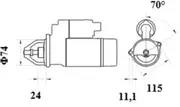 Mahle Starter Motor for Dynapac Cc1000 1.1L Diesel 403D-11 01/06 - 12/13