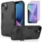 Case + Anti-Blue Glass Screen for iPhone 13 12 Pro Max, Slim Case Armor Stand AU