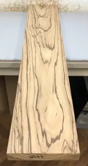 WS49) Zebrawood Lumber (42" x 7.25") Slab 1.5" thick Kiln Dried Wood (defects)