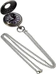 [FOMIYES] Vintage Style Pocket Watch Necklace with Dual Display Classic Roman Numerals Design Elegant Timekeeping Accessory for Men for Birthdays