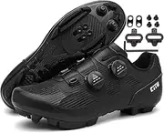 Men's Mountain Bike Shoes Compatible with 2-Bolts SPD Cleats Outdoor MTB Cycling Shoes