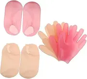 Beatifufu 1set Moisturizing Gloves and Foot Masks Silicone Hand and Foot Masks for Overnight Hydration Spa Socks for Soft Skin Hand and Skin Tone