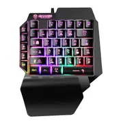 FONKEN Mechanical Gaming Keyboard RGB Backlight Portable Mini Gaming Sharpshooter Throne Left Hand Game Controller PS4 Xbox Gamers black