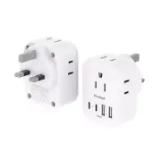 2 Pack PD 20W Type G Power Adapter, US to UK Ireland Travel Plug Adapter with...