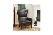 Salerno Brown Leather high-backed Armchair