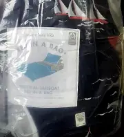 Pottery Barn Kid Sailboat stripe bed in bag quilt shams sheet set FULL navy blue