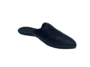 Tory Burch Sienna Point Flat Slide Mule Size 7 Color Perfect Navy Leather