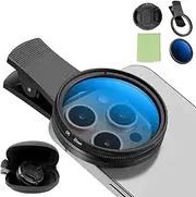 Hengrongshen 52 mm CPL Filter, Ultra Thin Multi-Coated Mobile Phone Lens, Clip-On Polarising Filter Compatible with iPhone 16 15 14 13 12 11, Sam-Sung, Xiao-Mi & Other Smartphones