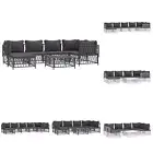 Outdoor Lounge Set Lounge Setting Sectional Sofa with Cushions Steel vidaXL