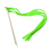 15Pcs Wedding Ribbon Sticks Party Ribbon Streamers Sticks SHINY GREEN