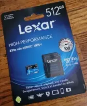 Lexar 633X 512GB A2 V30 MicroSD XC TF Memory card H2TESTW VERIFIED GENUINE
