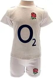 [England Rugby] RFU 2018/19 Kids Causal T-Shirt & Short Set White 3-6M