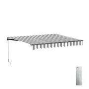ALEKO Motorized Retractable Home Patio Canopy Awning 10 x 8 ft Grey / White