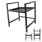 Carbon Steel Kitchen Microwave Shelf Adjustable Countertop Utensils Storage