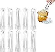 10 PCS Plastic Serving Tongs,Disposable Plastic Tongs,Clear Kitchen Tongs Mini Serving Utensil Tongs,6.3 Inch Small Ice Tongs Serving Utensils for Food Ice Salad Buffet Barbecue Cookies (Clear)