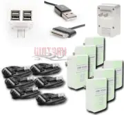 6X 4 USB PORT HOME WALL ADAPTER+10FT CABLE POWER CHARGER BLACK IPHONE IPOD IPAD