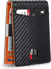 [Lian] Leather Wallet for Men Slim Simple Wallets Money Clip RFID Blocking Bifold Credit Card Holder for Men with Gift Box