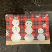 Fringe Studio Decorative Snow Family Glass Tray Trinket Dish NWT