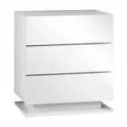 Oikiture LED Bedside Table RGB 3 Drawers White