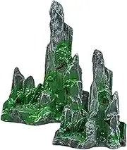 2pcs Aquarium Ornament Decorative Rock Cave Sushi Plate for Fish Tank for Adding Artistic Flair to Home Decor and Creating Hiding Spots for Fish