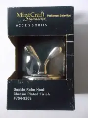 MintCraft Signature ~ Double Robe Hook ~ Chrome Finish ~ New ~ Factory Sealed