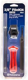 [Husqvarna] Chainsaw File Kit for 3/8" LO PRO Pitch Chainsaw Chains, Chainsaw Sharpening Kit Includes File Handle, Combination File Guide, Flat File and Round Files