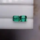 Natural Emerald Octagon Cut Pair 1.03 Carat 4x5 mm Transparent Loose Emerald