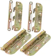 DECOMELODY 4pcs Metal Bed Frame Bed Post Bracket Metal Rail Hooks Hinge Accessory Tough for King Rails
