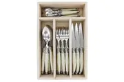 Andre Verdier Debutant 24Pcs Cutlery Set Stainless Steel Spoon Fork Knife Wood Gift Box