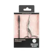Japonesque Stainless Steel Brow Scissors and Spoolie Eyebrow Kit, 2-Piece