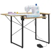 Sewing Machine Craft Table Drop Down Folding Shelf Wood/Dark Gray Adjustable New