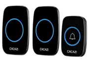One to Two Wireless Doorbells Home Music Digital Doorbell Long Distance Doorbell Black and White Smart Sensor-BLACK