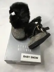 My First Stuart Weitzmans Baby Snow Boots Girls 'VANCE' 6wk-3months Black Fur