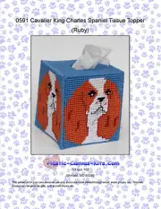 Cavalier Spaniel (Ruby) Dog Tissue Topper-Plastic Canvas Pattern or Kit