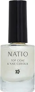 Natio Australia Top Coat & Nail Colour - Dazzle, 10ml - White Pearl Glitter Shimmer Nail Polish