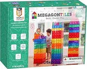 MegagonTiles 110PCS Premium Magnetic Tiles | STEM AUTHENTICATED | Magnetic Blocks | Magnetic Toys | Magnetic Building Blocks|Toddler Boys Girls 3-10 Year Old | Idea Books & Storage Bag
