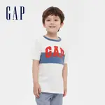 GAP 男童裝 LOGO棉質舒適圓領短袖T恤-光感亮白(539649)