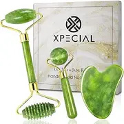 Gua Sha & Jade Roller Xpecial Facial Skin Care Set, Massager for Removal of Wrinkles & Eye Puffiness, Anti-aging & Body Relaxation