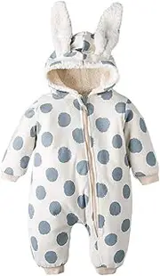 Simplee kids Unisex Baby Hooded Winter Outerwear Snowsuit Newborn Infant Warm Fleece Jumpsuit Romper