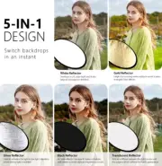 PULUZ 5 Color in 1 Photography Reflector Board 60cm/80cm/110cm
