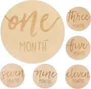 ibasenice 1set Month Card Milestones Sign Monthly Milestone Year Months Milestone Month Blocks for Month Signs for Photo World Milestone for Girl 6pcs