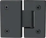 Alise Glass Shower Doors Hinge Heavy Duty 180 Degree Glass Door Cupboard Showcase Cabinet Clamp Parts,Stainless Steel Matte Black Finish