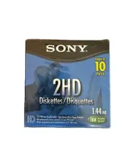 NEW Sony 2HD Floppy Diskettes 1.44MB 10 pack Anti Static Box Is Sealed