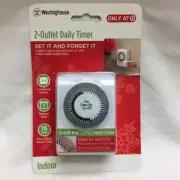 Polarized 2-Outlet Daily Timer Auto On/Off Christmas Lights-Westinghouse