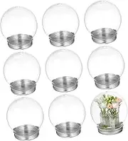 ERINGOGO 10Pcs Empty Transparent Candy Bottle Multi Functional Snow Globe Container with Leak Lid Capacity for Weddings Parties and DIY Projects